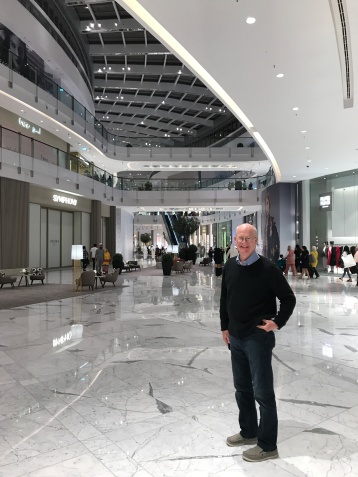 My husband Jimmy at the new Dubai Mall Fashion Avenue extension.